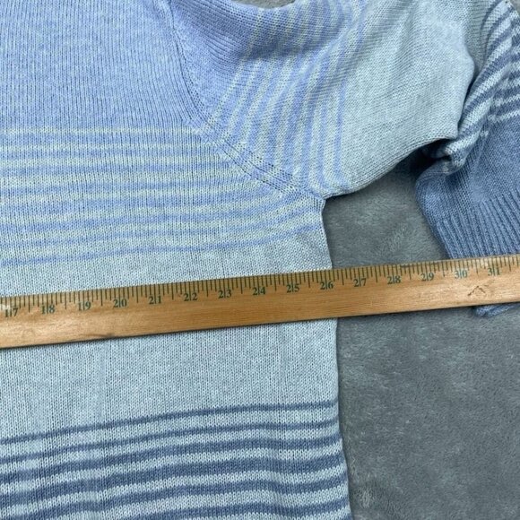 Ella Moss XXL Blue Stripe Crewneck Sweater Women’s Lightweight Knit d0375 - Picture 6 of 8